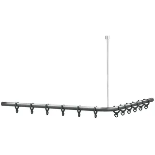 Normbau Duschvorhangstange 120 x 120 cm Anthrazit-Metallic