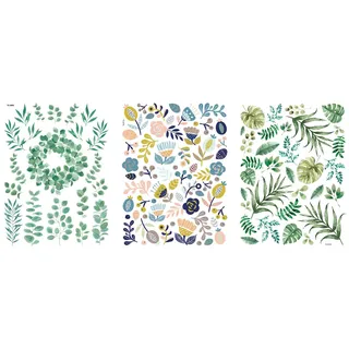 Rayher Dekoartikel Transfer-Sticker Rub on Botanical Flowers mehrfarbig