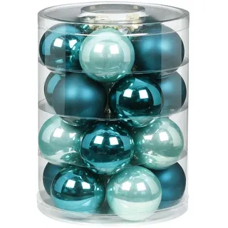 Magic Weihnachtskugeln Glas 6cm, 20 STK. Christbaumkugeln (Green Emerald (Mint dunkel türkis meerblau))