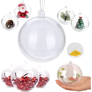 Minkurow Weihnachtskugeln 10er Set, Durchsichtige Kunststoffkugeln Für Weihnachten, Pessach, Geburtstag (packung 10/8cm)