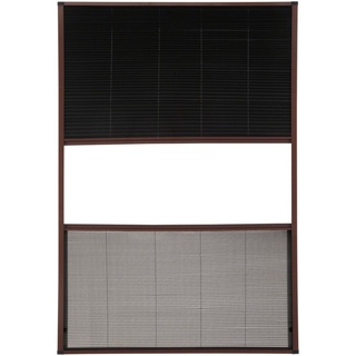 Insektenschutzrollo für Dachfenster, hecht international, transparent, verschraubt, mit Plissee, BxH: 110x160 cm braun|schwarz