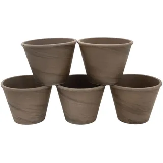 B2S BACK2SEASON Tontöpfe mit Loch braun Blumentopf aus Ton Terrakotta Pflanztopf Anzucht Made in Germany D=13 cm 5er Set