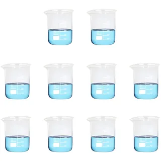 10 Stück Glas Messbecher 50 ml Volumetrische Transparente Becherglas Laborglaswaren für Labor Küchen Bedarf (1)