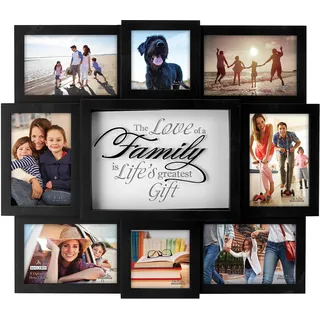 Malden International Designs 8308-08 Bilderrahmen The Love of a Family (dt.: „Die Liebe Einer Familie“), 8 Optionen, 6 Fotos 10,2 x 15,2 cm und 2 Fotos x 10,2 x 10,2 cm, Schwarz