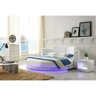 xlmoebel Designer Bett 200 x 200 cm Weiß
