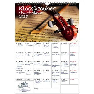 Seelenzauber Wandkalender Klassikzauber Wand- Planer Kalender 2025 DIN A3 Klassik Instrument weiß