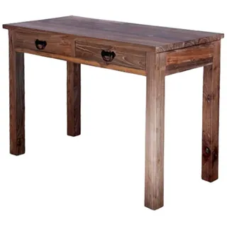 OPIUM OUTLET Schminktisch Telefontisch Schubladentisch Wandtisch Beistelltisch Konsolentisch (Schreibtisch komplett montiert), Flurtisch Massivholz Teak Landhaus-Stil 110 x 45 x 75 cm