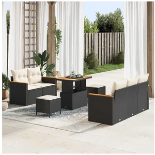 vidaXL Garten-Lounge-Set 8-tlg. schwarz