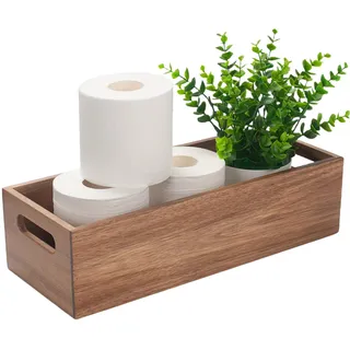 Badezimmer-Waschtisch-Tablett, Badezimmer-Tablett für Theke, Akazienholz, WC-Tank-Tablett für Organisation und Heimdekoration (38,1 x 15,2 x 10,2 cm)