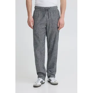 Leinenhose BLEND "BHABAN LIN PANTS PP NOOS", Herren, Gr. XL, N-Gr, grau (schwarz beauty), Web, Obermaterial: 70% Baumwolle, 30% Leinen, Leinenoptik, unifarben, relaxed fit lang, Hosen, sommerlich, mit hohem Baumwollanteil