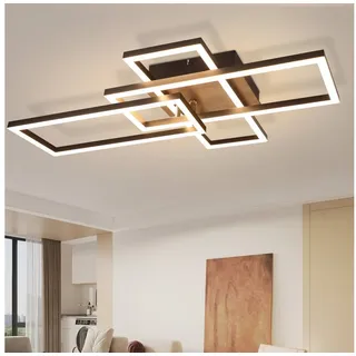 Nettlife Deckenleuchte Küchenlampe Modern Holz Schwarz 3000K Warmweiß, LED fest integriert, Warmweiß, für Küche Wohnzimmer Schlafzimmer Flur Esszimmer schwarz
