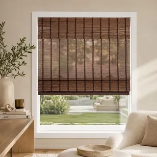 CHICOLOGY Jalousien, Raffrollo aus Bambus, Terrasse, Jalousien und Schatten, Fensterschirm, 91,4 cm B x 162,6 cm H, Bär