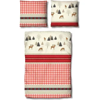 Traumschlaf Landhaus Rot 240 x 220 cm + 2 x 80 x 80 cm