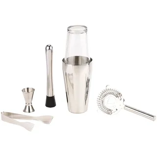 Rosenstein & Söhne Boston-Cocktailshaker-Set 6-teilig 0,8 l Edelstahl