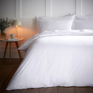 Bianca TencelTM Lyocell King Bettbezug-Set mit Kissenbezügen, Fadenzahl 200, temperaturregulierend, Weiß