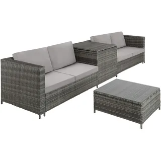 Tectake Siena Rattan Lounge grau/hellgrau