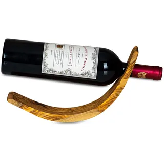 levandeo Weinflaschenhalter Weinhalter Olivenholz ca. H28cm Flaschenhalter Weinständer Holz Tischdeko Flaschenstände Holzdekor