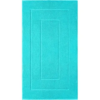 Lashuma Badematte London, Höhe 5 mm, schnell trocknend, Frottee, rechteckig, Vorleger für Badezimmer 50x80 cm türkis blau rechteckig | 50 cm x 80 cm x 5 mm