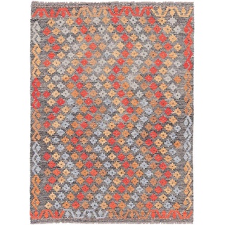 Designteppich Kelim Afghan Heritage 150x200 Handgewebter Moderner Orientteppich, Nain Trading, rechteckig, Höhe: 3 mm beige|lila