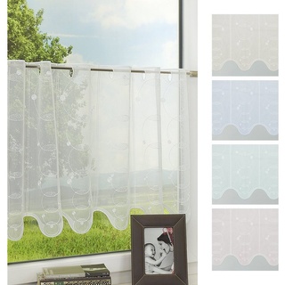 Scheibengardine »Seifenblasen«, Plauener Spitze®, (1 St), transparent, HxB 49x112cm weiß 112 cm x 49 cm