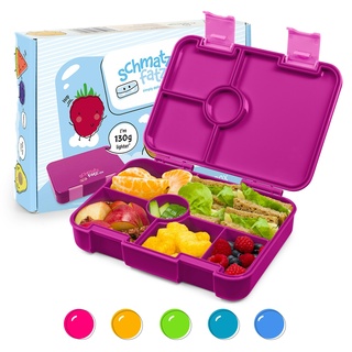 schmatzfatz by Klarstein Lite Lunchbox 6 Fächer 20,8x4,5x15 cm BPA-frei Tritan Fuchsiafarben