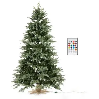 LUMIDA Xmas LED-Weihnachtsbaum 36 Leuchtfunktionen inkl. Stern-Holzfuß FB & Tasche
