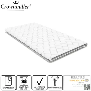 Crownmiller Topperbezug 180x200 cm für Topper Von 5-8cm, 60°C waschbar, 4-seitiger Reißverschluss,