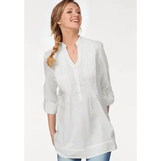 Aniston CASUAL Longbluse mit dekorativer Biesenverarbeitung weiß 50 EU