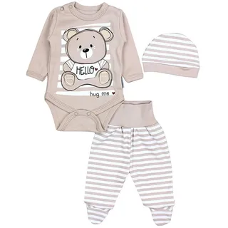 TupTam Baby Set mit Langarmbody, Hose & Mütze – 3-teilig - 50