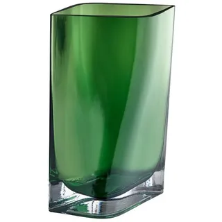 blomus Dekovase -DUASIS- Vase, Blumenvase, Keramikvase: modernes Design (1x Vase), Skulpturale Glasvase, Farbspiel, Handgefertigt, Unikat grün 18 cm x 28 cm x 10 cm
