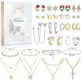 Schmuck Adventskalender 2025 24 Überraschungen Kette Ringe Ohrringe