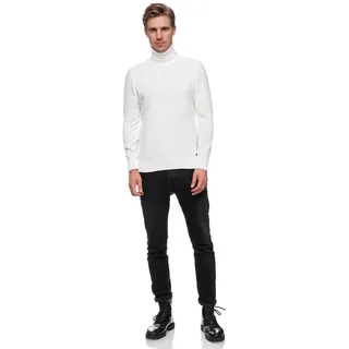 Rusty Neal Rollkragenpullover in stilvollem Feinstrick weiß XL