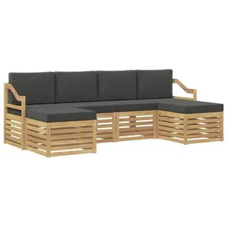 vidaXL Sofagarnituren 6 pcs Weiß und Anthrazit 245 x 122,5 x 73 cm