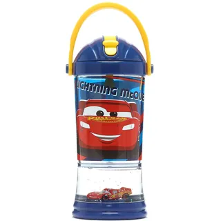 Disney Store Official, Lightning McQueen, Becher mit Schneekugel, 310 ml | Kinder-Trinkflasche mit Schraubdeckel und ausklappbarem Strohhalm, mit Lightning McQueen und Schneekugel, ab 4 Jahren