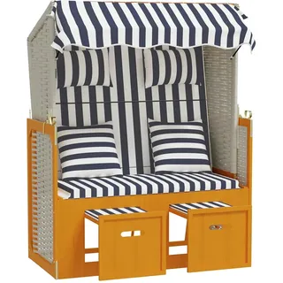 Maison Exclusive - Strandkorb Mit Kissen Poly Rattan & Massivholz