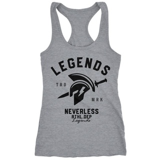 Neverless Tanktop Cooles Damen T-Shirt Legends Sparta Gladiator Gym Athletics Sport Fitness Neverless® grau XXL