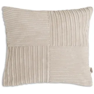 Knit Factory Dekokissen Ritz Kissen Beige 50x50 cm Gestreift, deko kissen wohnzimmer sofa wärme winter herbst Strick sale modern beige