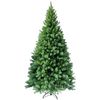 RS Trade HXT 1101 210 cm künstlicher PVC Weihnachtsbaum (Ø ca. 121 cm) mit 1160 Spitzen - PREIS-LEISTUNGSSIEGER - Schnellaufbau Klappsystem, schwer entflammbar, unechter Tannenbaum inkl. Metall Christbaum Ständer