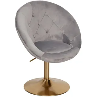 KADIMA DESIGN Loungesessel Adda Samt 67 x 100 x 62 cm Grau drehbar