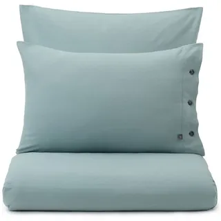 Urbanara Partnerbettwäsche Bettwäsche Telhado I 50% TencelTM Lyocell & 50% Baumwolle, Tencel Lyocell & Baumwolle, Weich & Kuschlig I Flanell-Winterbettwäsche Made in Portugal grau|grün