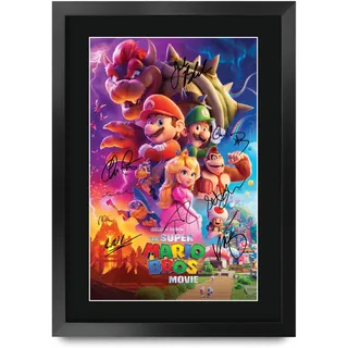 HWC Trading FR A3 The Super Mario Brothers Movie Chris Pratt Geschenke Geduckter Poster Signiertes Autogramm Foto für Fans von Film Memorabilien - A3 Gerahmt