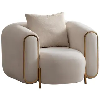 JV Möbel Luxus Sessel Textil Beige