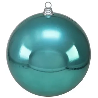 INNA-Glas Christbaumschmuck Weihnachtskugel Teodora, glänzend türkis, Ø30cm blau