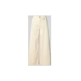 Wide Leg Jeans mit Applikation Modell 'Vincent Clay', Ecru, 30