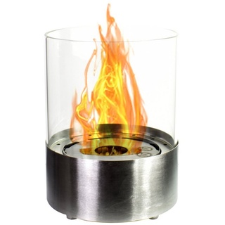 GLOW FIRE Echtfeuer-Dekokamin Ethanolkamin Glow Fire Emma Tischkamin, mit Heizleistung, TÜV zertifizierte Sicherheit silberfarben KAMINLICHT