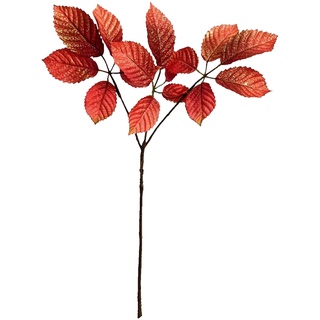 Zweig Herbstblatt Glitter ca.47cm, rot