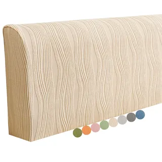 VEAI Bettkopfteil Bezug 140cm 180cm 200cm 160cm Bett Kopfteil Bezug Weicher Strecken bettkopfteil bezug, Staubdichte Schutzhülle für Schlafzimmer Kopfteil(Beige,140-160cm/55-63in)