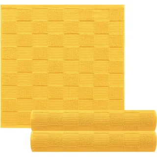 Lashuma Geschirrtücher 100% Baumwolle - Küchenhandtücher & Geschirrhandtücher 50x50 cm Waffelpique & Frottee Gelb, 3er Set