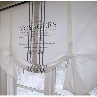 LillaBelle Raff Gardine Ocean Weiss Rollo 160 x100 cm BxL weiß Maritim Landhaus