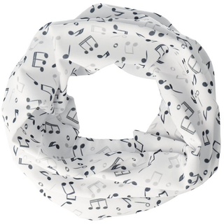 mugesh Schal Schlauchschal Notenmotiv weiß-schwarz, für Musikerinnen und Musiker schwarz|weiß